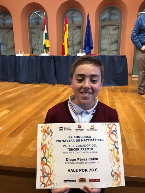 UN ALUMNO DE AGUSTINOS ENTRE LOS FINALISTAS DEL CONCURSO DE PRIMAVERA MATEMÁTICA DE LA RIOJA