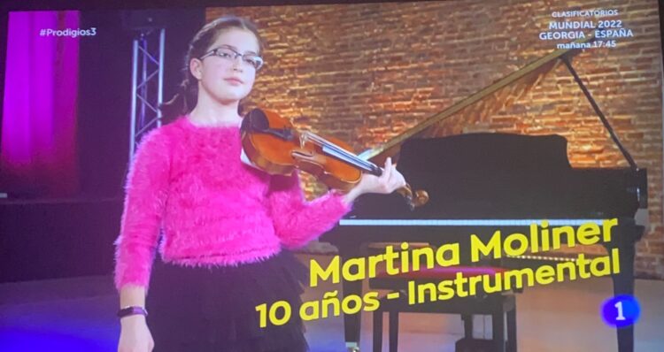 LA ALUMNA DE AGUSTINOS, MARTINA MOLINER EN EL CONCURSO DE TVE “PRODIGIOS”