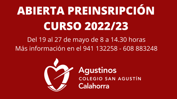 ¡Abierta preinscripción curso 2022/2023!